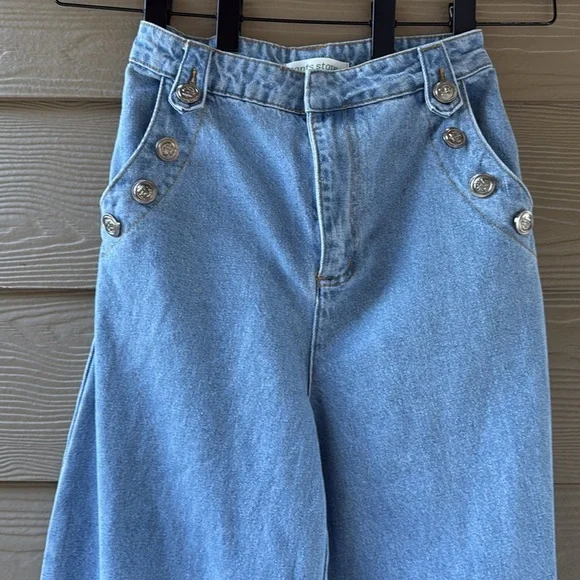 Pants Store Blue Flare Wide-Leg Jeans Size S/27 - Picture 6 of 9